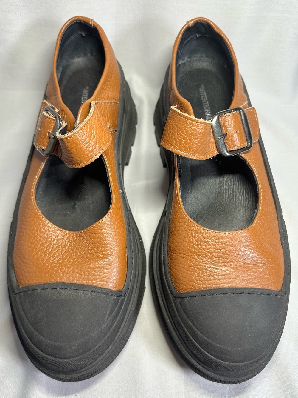 INTENTIONALLY BLANK COURTNEY LUG SOLE MARY JANE - BLACK/CAFE Size 8.5 - Picture 2 of 13